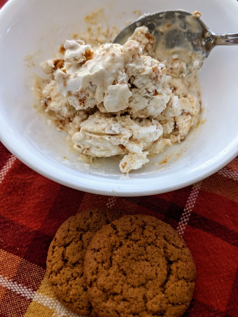 easy, homemade, pumpkin snap cookie, no churn ice cream recipe