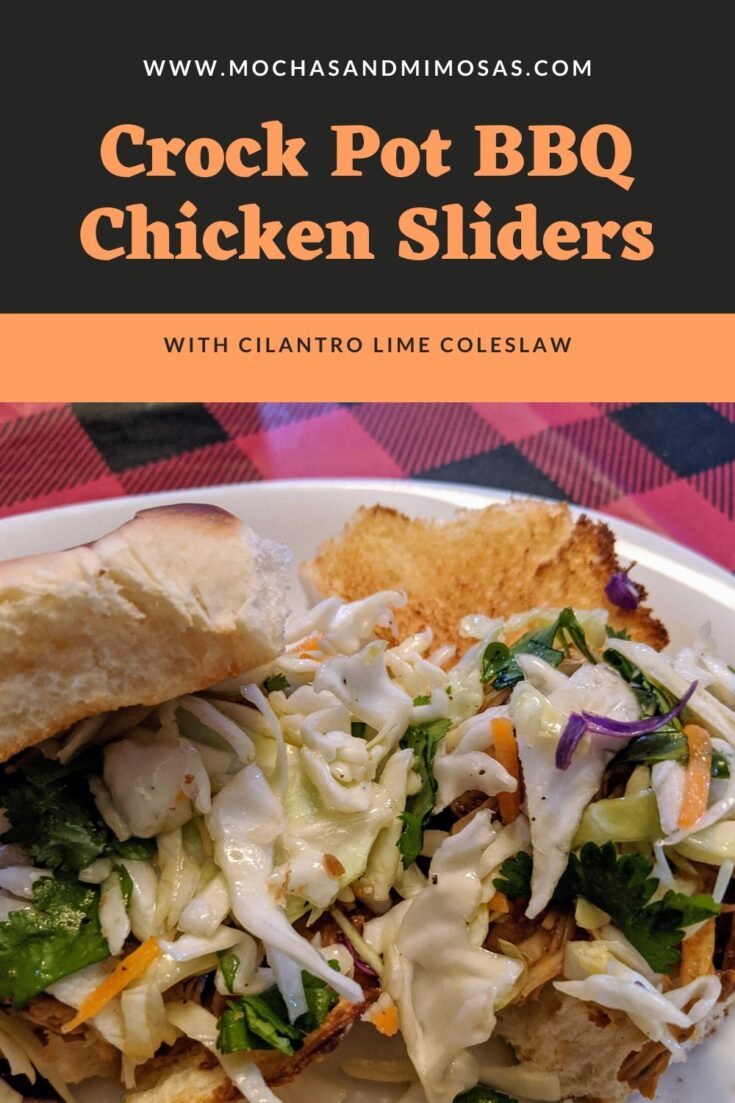 Easy BBQ Chicken Sliders with coleslaw