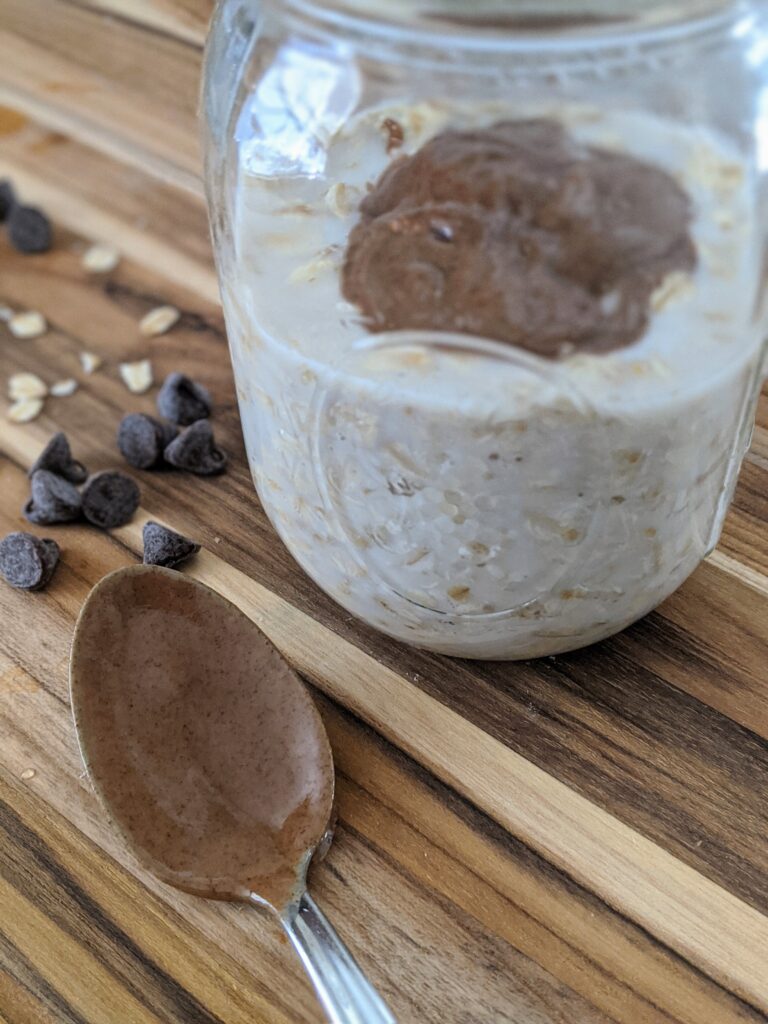 almond butter and chocolate overnight oats