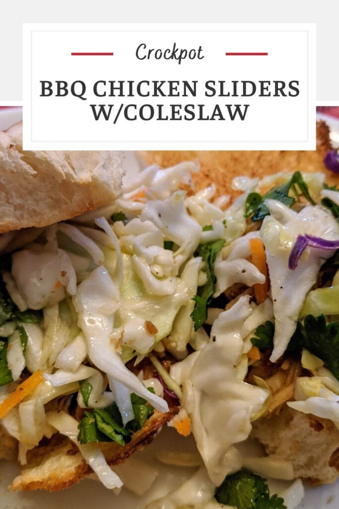 BBQ Chicken Sliders with coleslaw