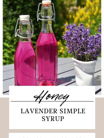 bottle of honey lavender syrup